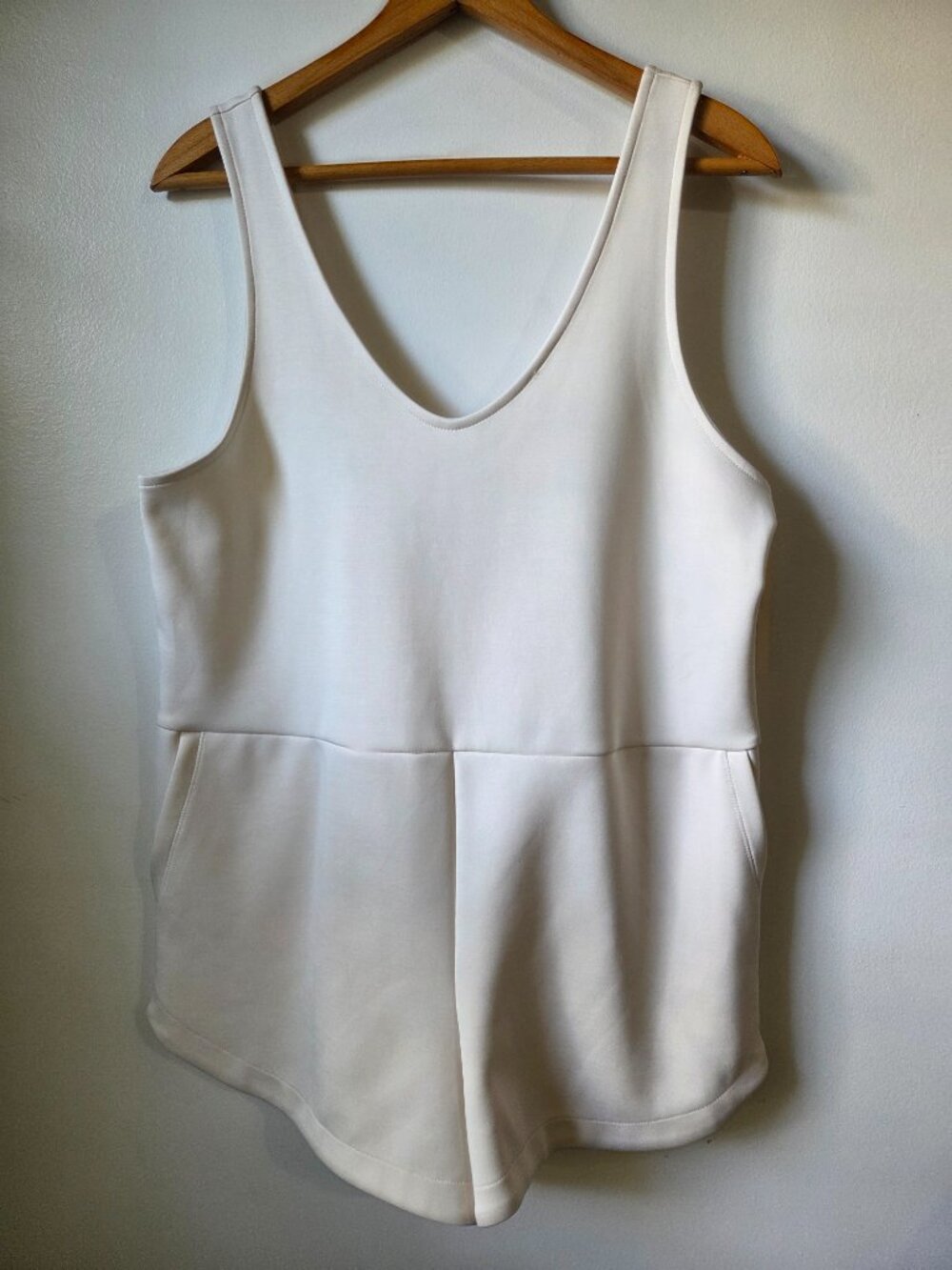 NWT A NEW DAY CREAM SCOOP NECK ROMPER SIZE M